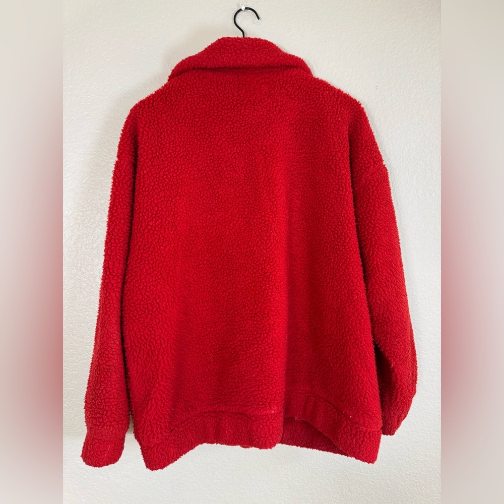 I. Am. Gia Pixie Oversized Teddy Coat Red size Medium Revolve $110 - Picture 8 of 16